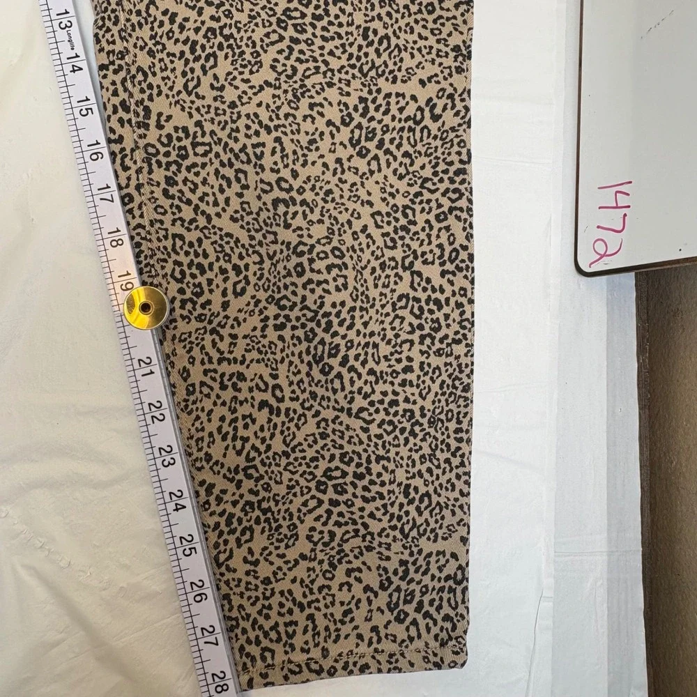 Seven7 Womens Tummyless High Rise Skinny Jeans Leopard Print Tan Black 20W‎ NEW